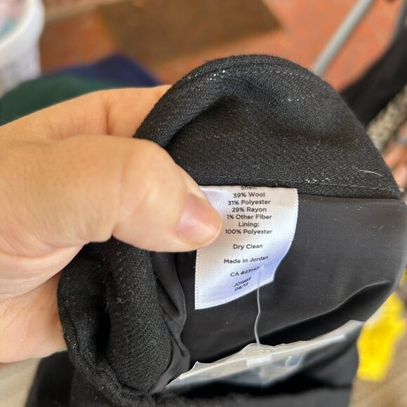 Talbots Trousers Womens 22WP Petite Black Metallic Stripe NWT Wool Blend Pockets - Picture 8 of 8